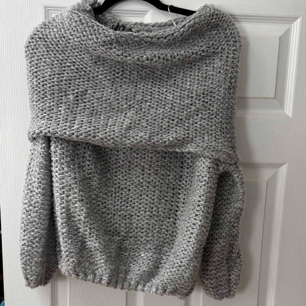 Debut Off-the-Shoulder Gray Sweater